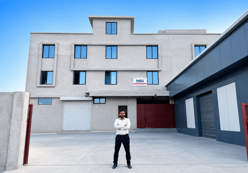 Front view of Narmada Electric Corporation's new warehouse